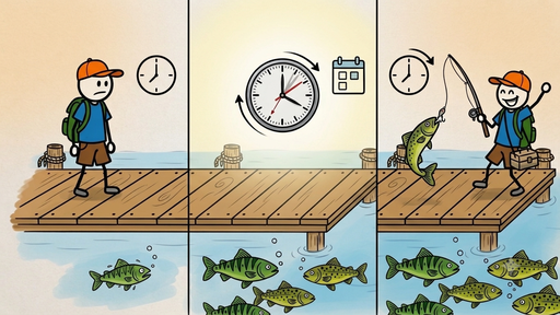 流れの中で魚が向きを変える様子を解説したYouTube動画の手描き図解